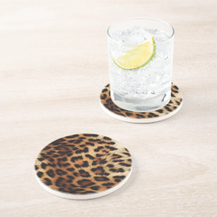 Chic Brown Cream Leopard Coaster