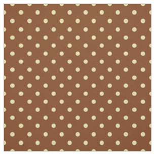 Chic Brown Cream Spotty Polka Dot Pattern Fabric