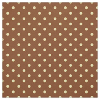 Chic Brown Cream Spotty Polka Dot Pattern Fabric