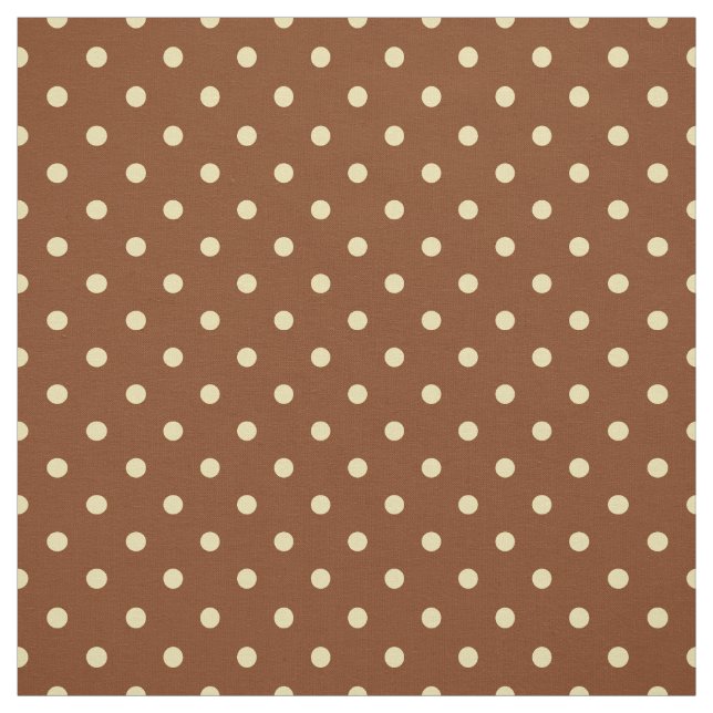Chic Brown Cream Spotty Polka Dot Pattern Fabric (Swatch)