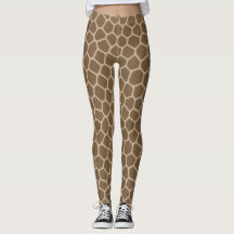 Chic Brown Giraffe Print Animal Pattern Leggings