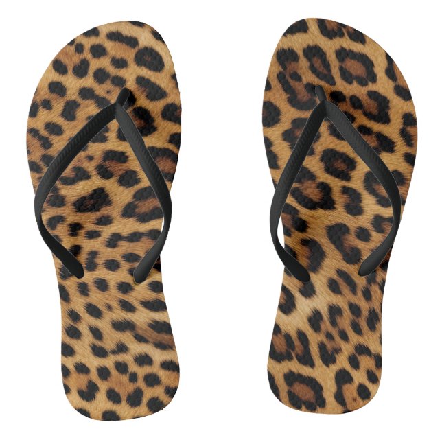 Chic Brown Leopard Print Jandals (Footbed)
