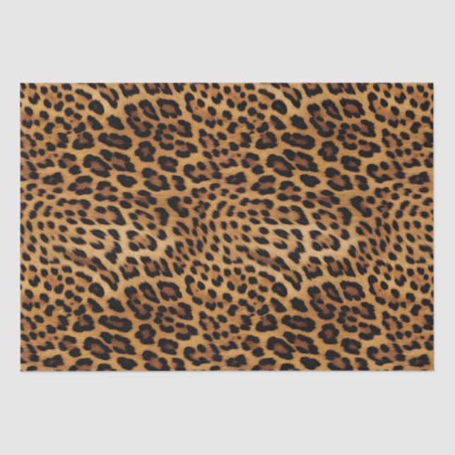 Chic Brown Leopard Print Tissue Paper (Front)