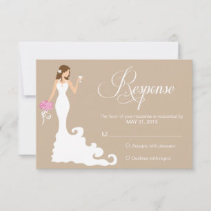 Chic Brown Modern Bride RSVP Card