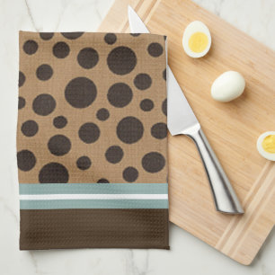 Chic Brown Polka Dot Hand Towel