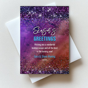 Chic brown purple glitter Christmas new year