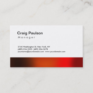 Chic Brown Red Orange Stripe Manager Business Card