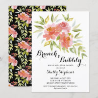 Chic Brunch and Bubbly Floral Invitations