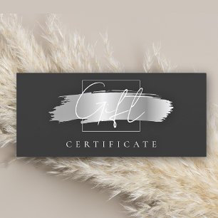 Chic Brush Stroke Elegant Black Gift Certificate