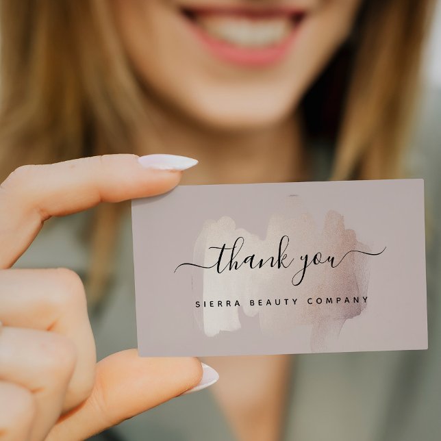 Chic Brush Stroke | Small Business Thank You Business Card (Creator Uploaded)