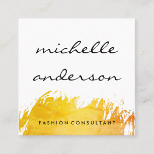 Chic Brushed Orange Expressive Square Business Card