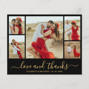 Chic Budget Photo Collage Wedding Thank You Flyer