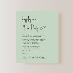 Chic Budget Sage Wedding Reception Invitation