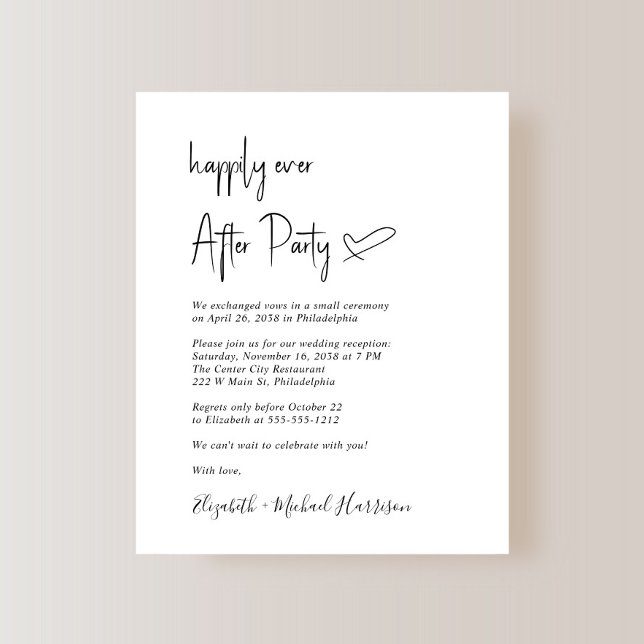 Chic Budget Wedding Reception Invitation (Creator Uploaded)