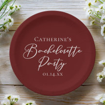 Chic Burgundy Bachelorette Party Personalized
