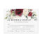 Chic Burgundy Floral Wedding Meal Choice RSVP Card