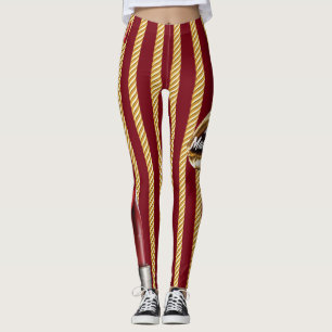 Chic burgundy Gold Lines Lips Girly 2022 bday Leggings