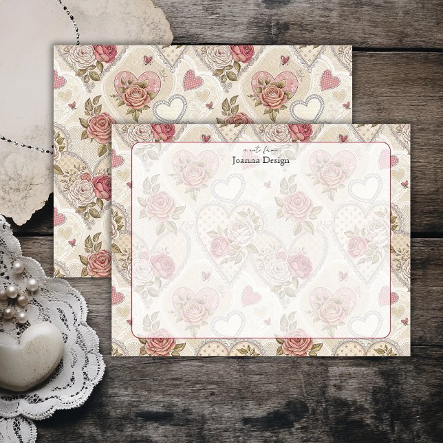 Chic Burgundy Rose Heart Stationery Note Card (Creator Uploaded)