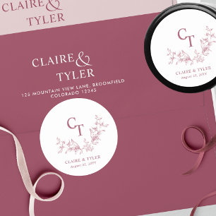 Chic Burgundy Wedding Envelope Seal / Favour