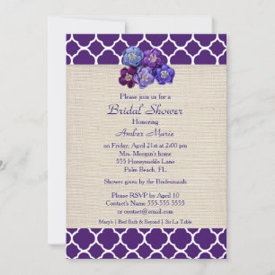 Chic Burlap Bridal Shower Invitation