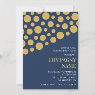 Chic Business party invite Gold Navy
