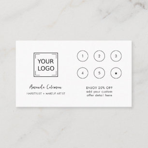 CHIC Business Reward 6 Punch Logo white NAVY BLUE Business Card