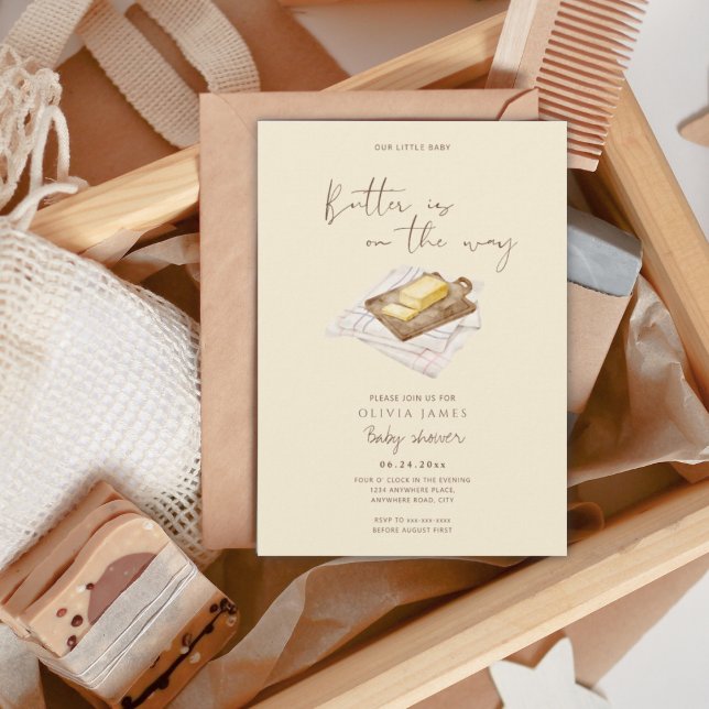 Chic butter yellow baby shower invitation (Creator Uploaded)