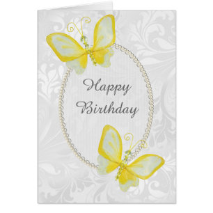 Chic Butterflies Damask Birthday
