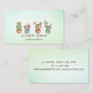 Chic Cactus Succulent Green  Business Card
