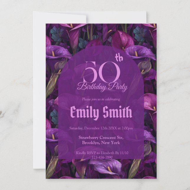 Chic Call Lilies Floral 30Th Birthday Invitation (Front)