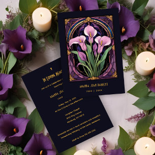 Chic Callas Bouquet Purple Shades Stained Glass Invitation