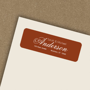 Chic Calligraphic Script Terracotta Return Address