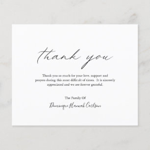 Chic Calligraphy Budget Funeral Thank You Card