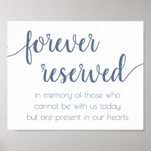 Chic Calligraphy   Dusty Blue Forever Reserved Poster