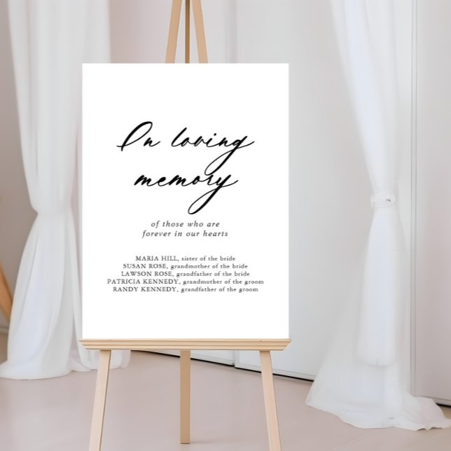 Chic Calligraphy Elegant In Loving Memory Sign (Creator Uploaded)