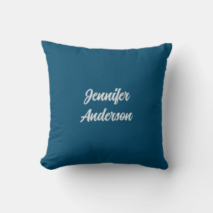 Chic Calligraphy Elegant Ocean Blue Personalised Cushion