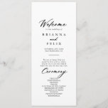 Chic Calligraphy Elegant Wedding Programme<br><div class="desc">This chic calligraphy elegant wedding program is perfect for a rustic wedding. The simple and elegant design features classic and fancy script typography in black and white.</div>