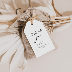 Chic Calligraphy Elegant Wedding Thank You  Gift Tags