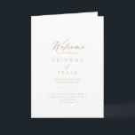 Chic Calligraphy Gold Folded Wedding   Programme<br><div class="desc">This chic calligraphy gold folded wedding program is perfect for a rustic wedding. The simple and elegant design features classic and fancy script typography in gold. Include a quote or short message,  order of service,  wedding party and thank you message.</div>