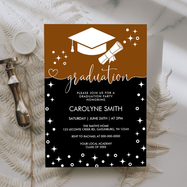 Chic Calligraphy Graduation Party Invitation (Creator Uploaded)