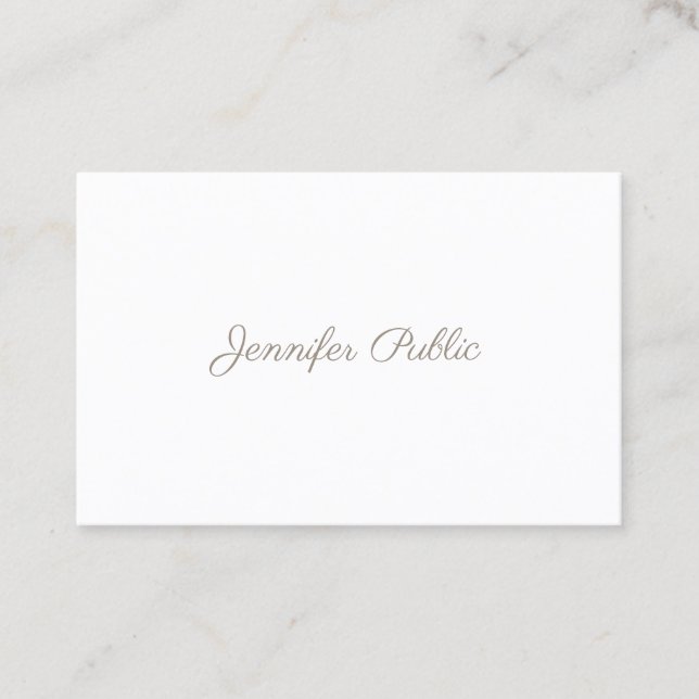 Chic Calligraphy Handwritten Script Modern Smart Business Card (Front)