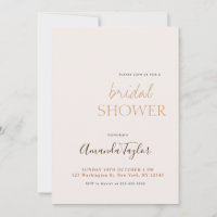 Chic Calligraphy Minimalist Bridal Shower