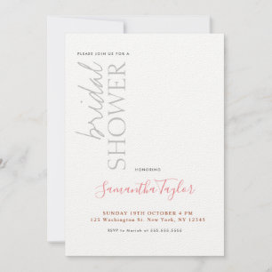 Chic Calligraphy Minimalist Bridal Shower Invitation