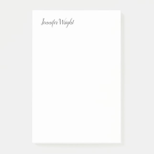 Chic calligraphy minimalist custom name post-it notes (Front)