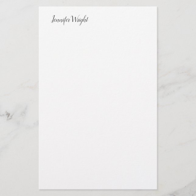 Chic calligraphy minimalist custom name stationery (Front)
