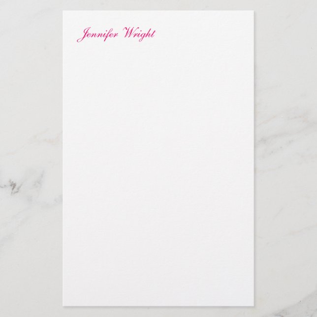 Chic calligraphy minimalist custom name stationery (Front)