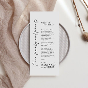 Chic Calligraphy Monogram Wedding Thank You Card 