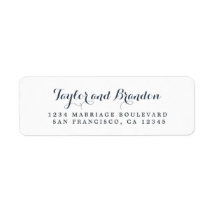 Chic Calligraphy Names Wedding Return Address