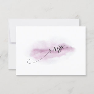 Chic Calligraphy Pink Watercolour Wedding RSVP Card