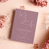 Chic Calligraphy Purple 15th Birthday quinceañera